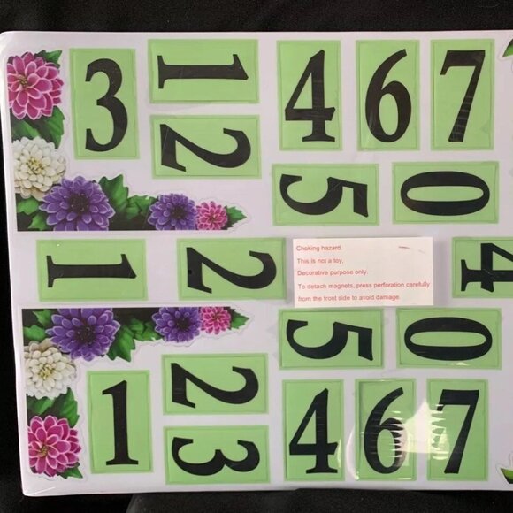 Floral Mailbox Magnets Excellent Quality Magnetic Numbers Flowers - Picture 2 of 8